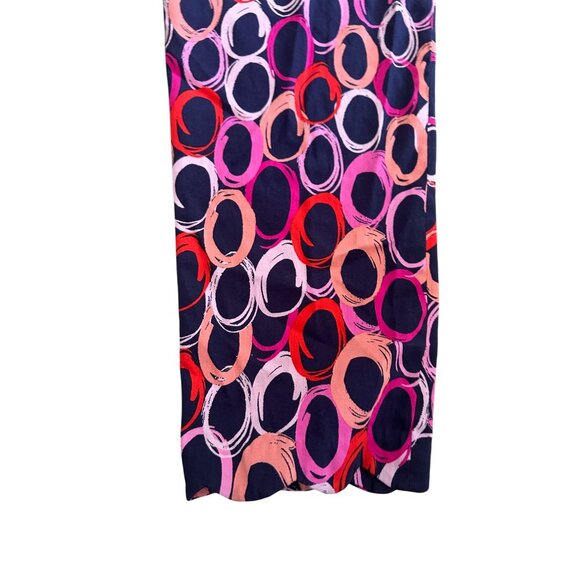 PAPAGALLO Multicolor Pink Navy Capri Pants Size 12 - Picture 7 of 10